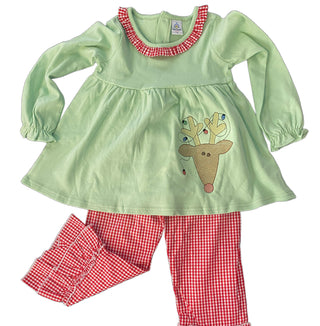 Reindeer Embroidered Tunic Set