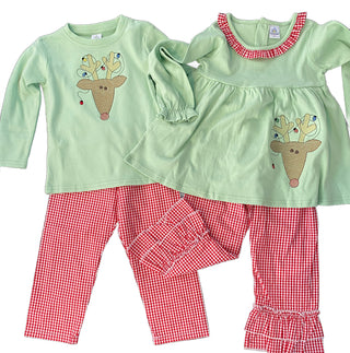 Reindeer Embroidered Tunic Set
