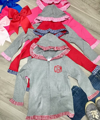 Monogrammed Ruffle Jacket