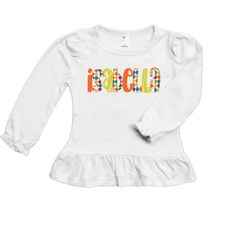 Alphabet Soup Long Sleeve Name Tee