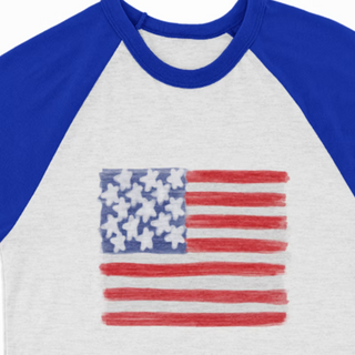 Watercolor Raglan - USA Flag