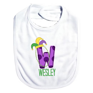 Personalized Mardi Gras Name Bib