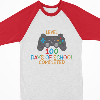 Watercolor Raglan - 100 Days of School Level Up Gamer