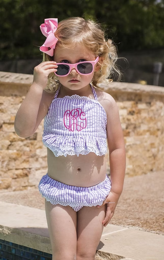 Seersucker Bikini Swimsuit Monogrammed