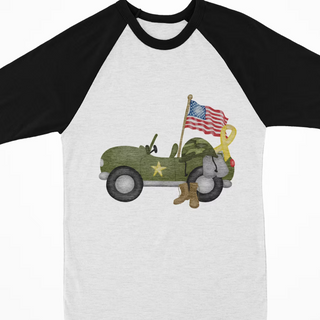 Watercolor Raglan- Military Car