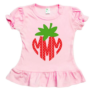 Monogram Strawberry Personalized Graphic Tee