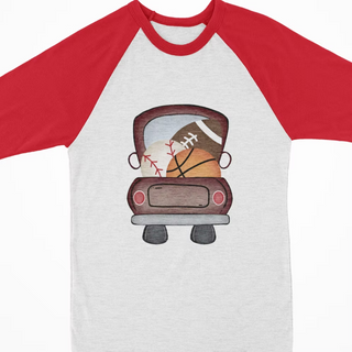Watercolor Raglan - Sports Ball Truck