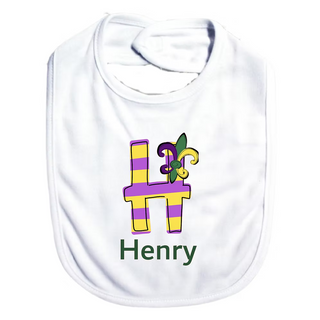 Personalized Mardi Gras Name Bib