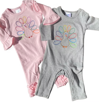 Embroidered Turkey Romper