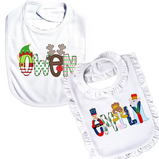 Holiday Name Bibs