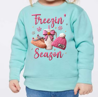 Freezin Season Girls Yarn Design Sweatshirt