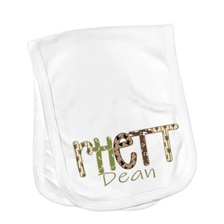 Alphabet Soup Sublimated Burp Cloth
