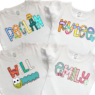 Summer Themed Alphabet Soup Name Tees
