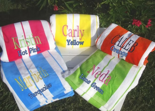 Striped Beach Towel Personalized