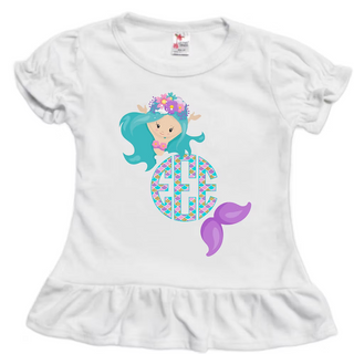 Monogram Mermaid Personalized Graphic Tee