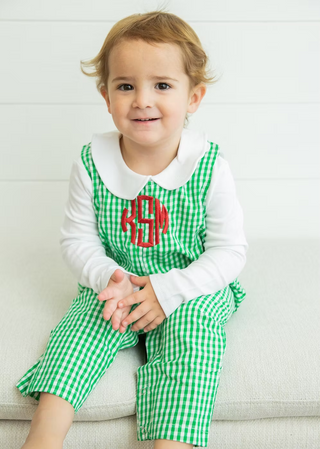 Monogrammed Unisex Gingham Longalls
