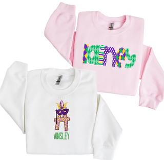 Personalized Mardi Gras Name Sweatshirt