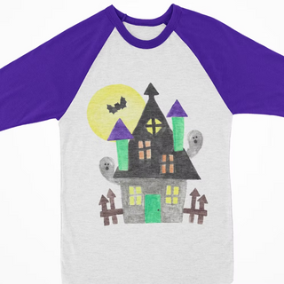 Halloween Raglan Haunted House