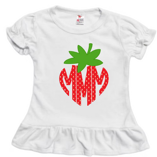 Monogram Strawberry Personalized Graphic Tee