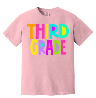 Third Grade Brights Pink Comfort Color Tee