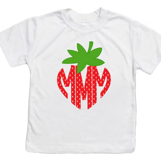 Monogram Strawberry Personalized Graphic Tee