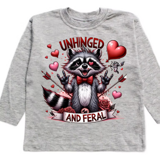 Unhinged and Feral Gray Valentines Tee