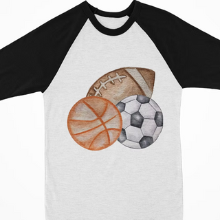 Watercolor Raglan - Sports Balls