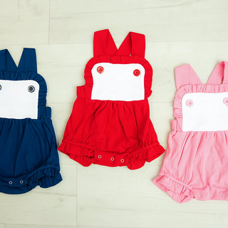 Colorblock Knit Ruffled Sunsuit