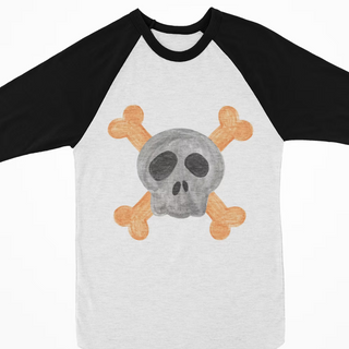 Halloween Raglan Skull and Crossbones