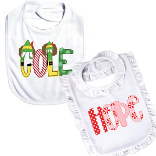 Holiday Name Bibs