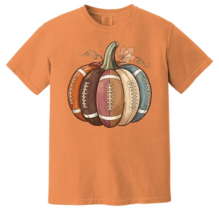 Adult Football Pumpkin Tee