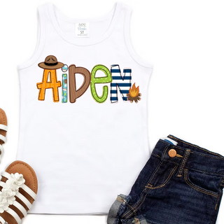 Summer Themed Alphabet Soup Name Tees