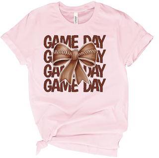 Football Gameday Croquette Bow Tee | Kids & Adults