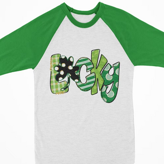 Watercolor Raglan - St Pats LUCKY