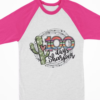 Watercolor Raglan - 100 Days Sharper Cactus