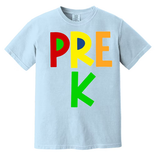 Pre K Primary Blue Comfort Colors Tee