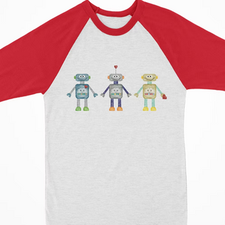 Watercolor Raglan - Valentine Robots