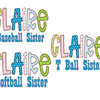Baseball Team Spirit Name Tees