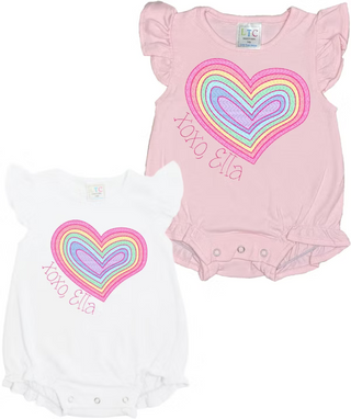 Personalized Filled Heart Embroidered Valentine's Bubble