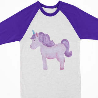 Watercolor Raglan - Unicorn