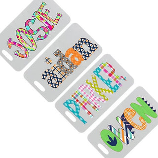 Alphabet Soup Bag Tag Personalized