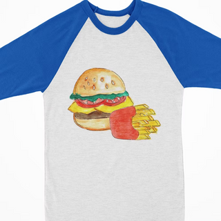 Watercolor Raglan - Burger and Fries