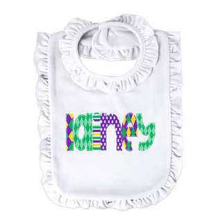 Personalized Mardi Gras Name Bib