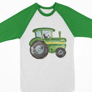 Watercolor Raglan- Tractor