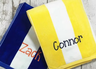 Striped Beach Towel Personalized