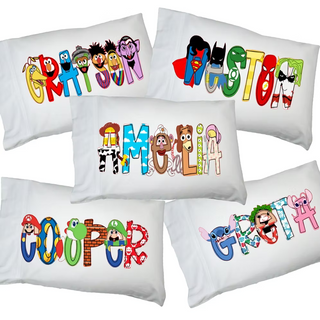 Character Alphabet Soup Personalized Pillowcases