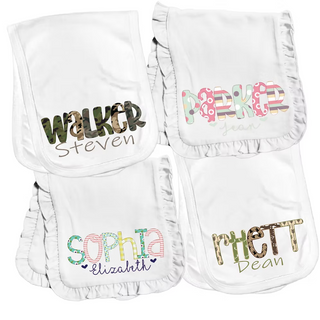 Alphabet Soup Sublimated Burp Cloth