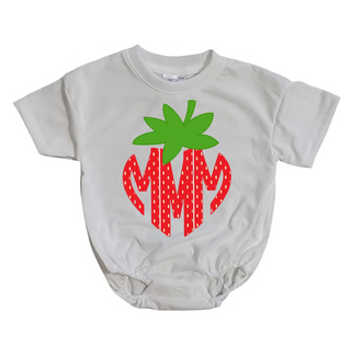 Monogram Strawberry Personalized Graphic Bubble