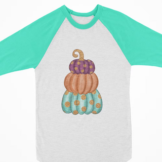 Halloween Raglan Stacked Pumpkins