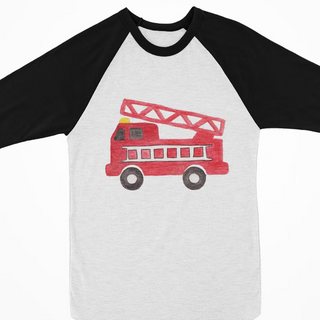Watercolor Raglan - Fire Truck